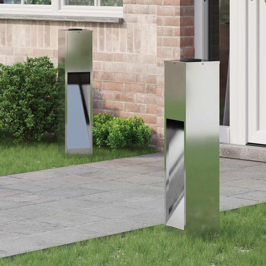 Solar LED Path Light 2 Pcs Silver Galvanized