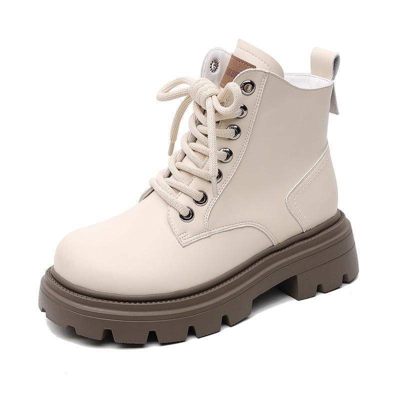2025 fashion versatile new locomotive boots Martin boots fashion versatile thick-soled British velvet short boots