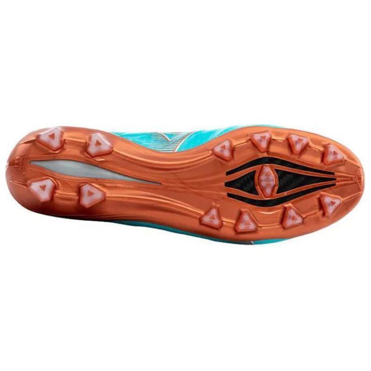 Mizuno Alpha Natural Grass FG (Rubber Long Studs) Slip-Resistant Durable Lightweight Soccer Shoes Men Sneaker Blue Brown P1GA236225