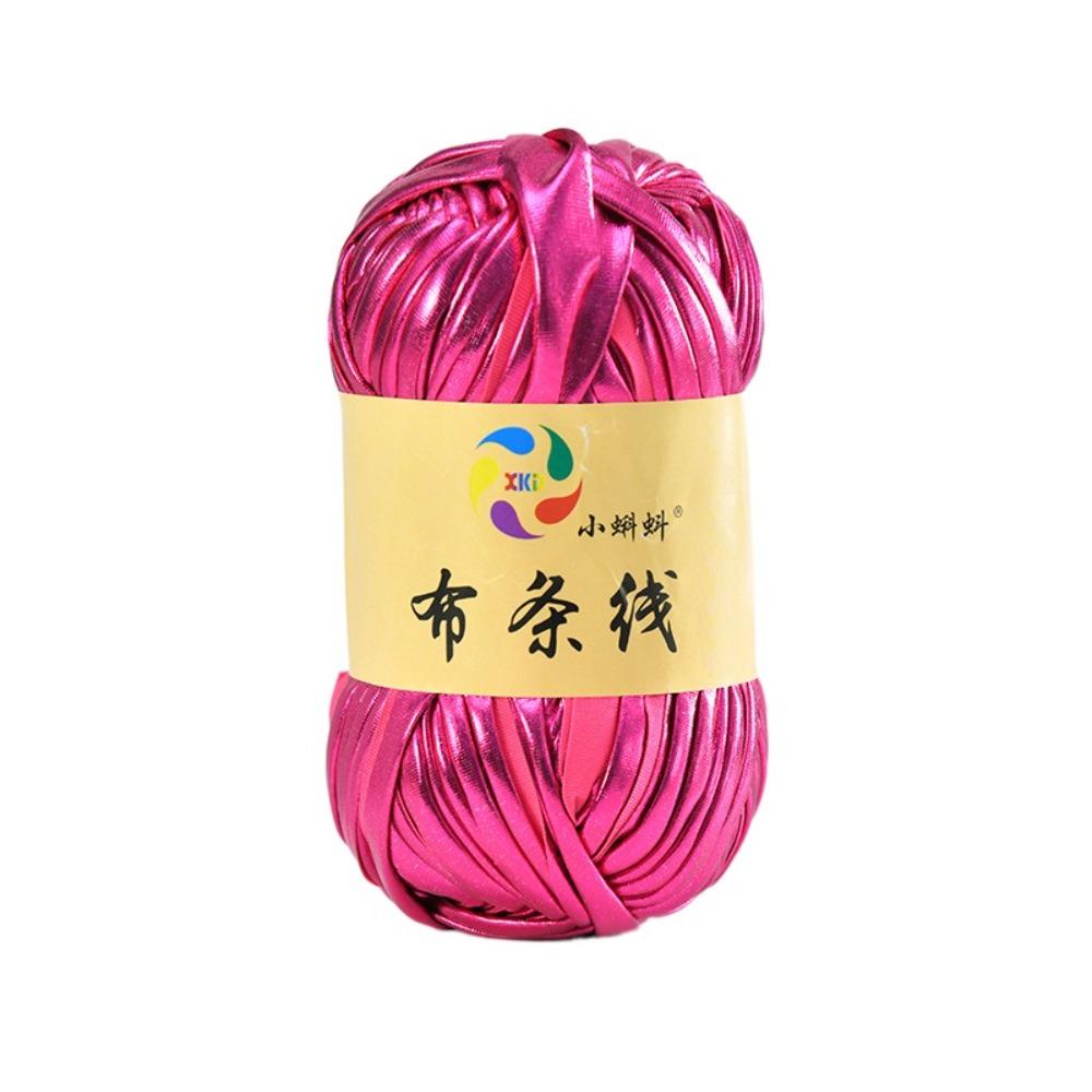 Colorful Crochet Yarn Shiny Knitting Yarn Hat Imitation Leather Yarn DIY