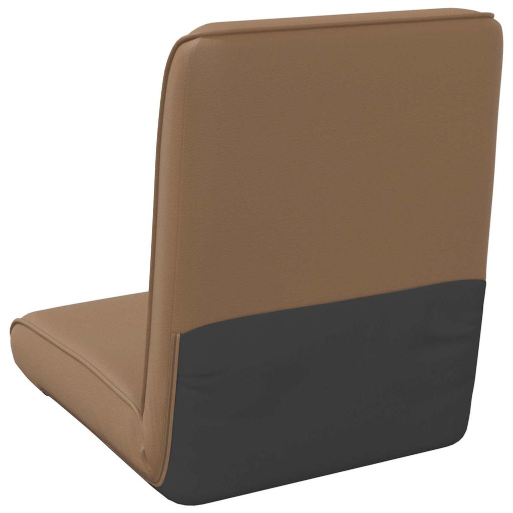 Adjustable Floor Footstool Cappuccino Artificial Leather