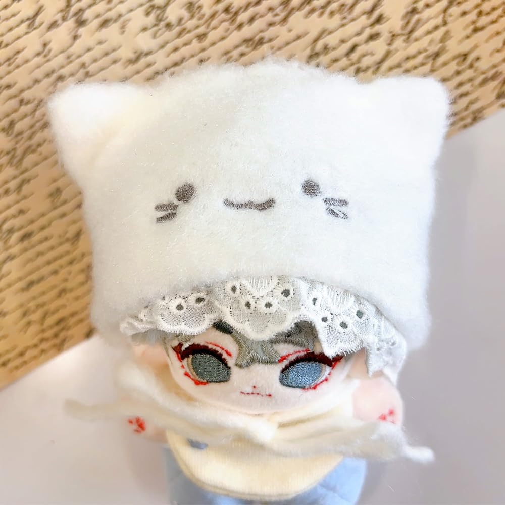 Animal Hat & Plush Clothes Set for 10cm Cat, Plush Clothes, Kigurumi Accessories, Otaku Activities, Doll Mascot, Kpopdoll Costume [Used]