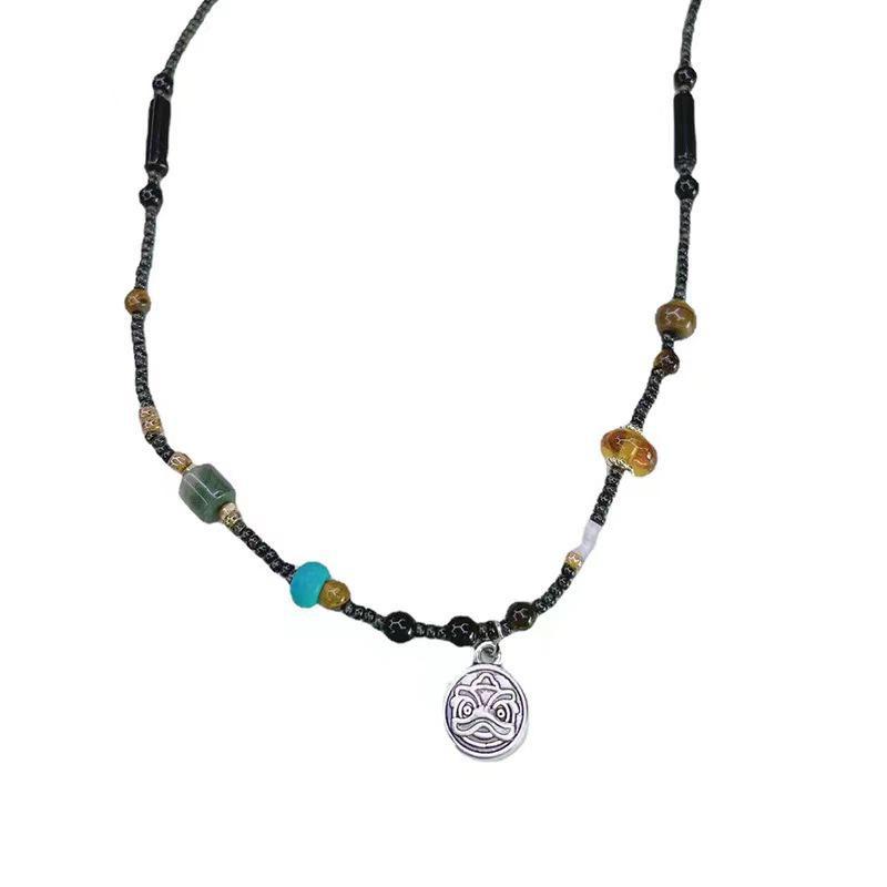 Retro Lion Beaded Necklace: Versatile Ethnic Style for Women