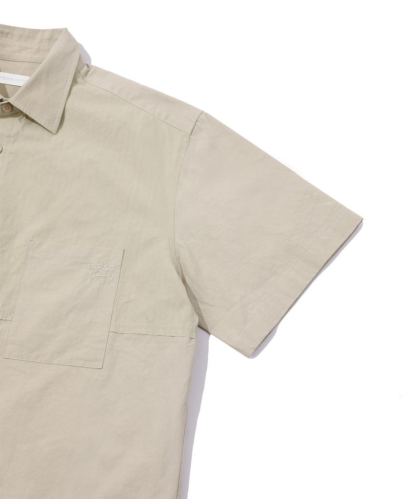 EPISODE UNTITLED Match Check Pocket Half Sleeves Shirts_Beige