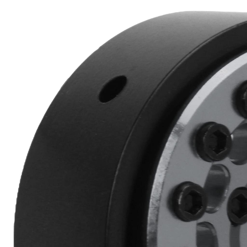 RC Car Beadlock Rim FMS FCX24 Crawler 12 Hole Aluminum RC Wheel Hub Outer Diameter 31 x Width 14mm Adapter 7mm 1/24 (Titanium)