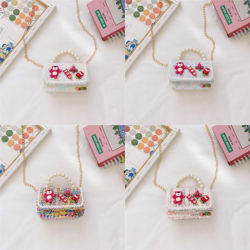 Lotso Bead Creative Handbag Cotton Linen Shoulder Bag With Animal Girls For