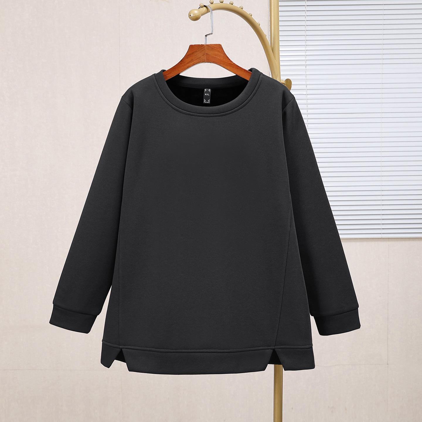 

Plus Size Women s Velvet Thickened Long Sleeve Winter Hoodie - Casual and Versatile T-Shirt Top 9XL (117.5-125 kg)
