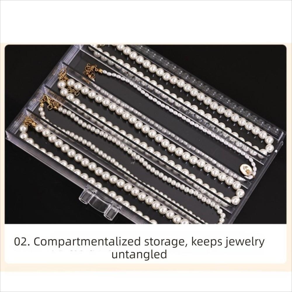 Průhledný úložný box na náhrdelníky, 3/5 vrstvý, prachotěsný zásuvkový organizér na šperky pro ženy