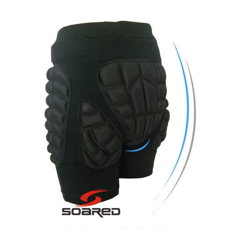 Black Sports Skiing Skating Snowboarding Shorts Hip Protective Bottom Padded for Ski & Roller Skate & Snowboard Hip Protection