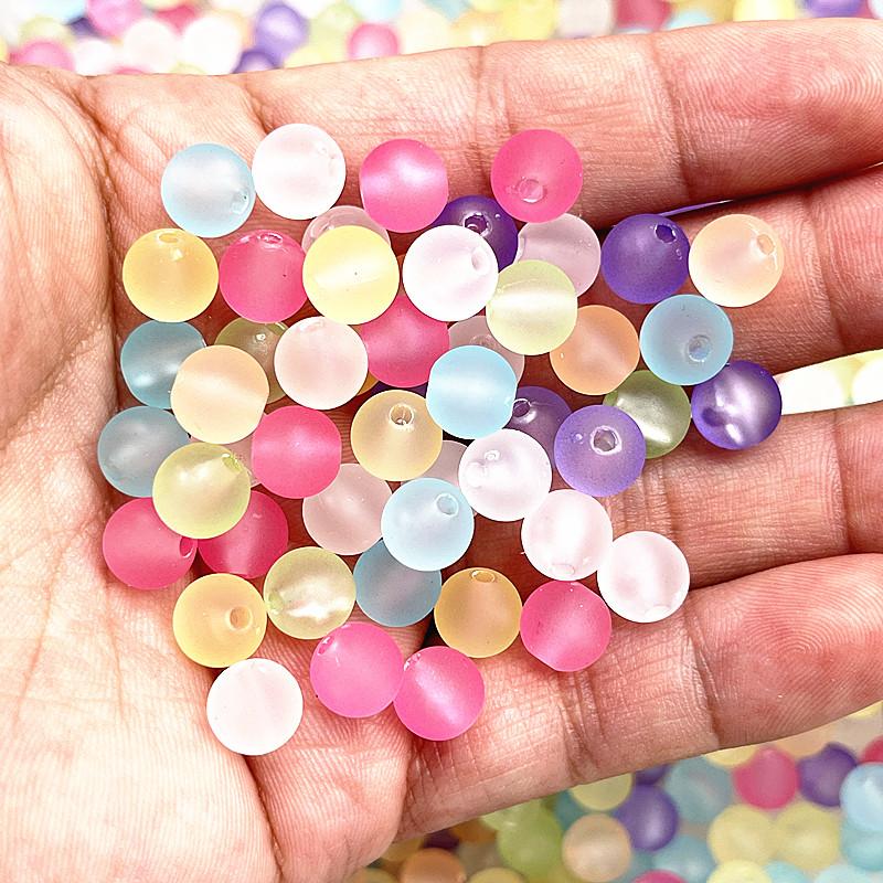 50-200pcs 8mm Matte Jelly Series Round Acrylic Loose Spacer Beads for Jewelry Makeing Diy Handmade Bracelets Accessories