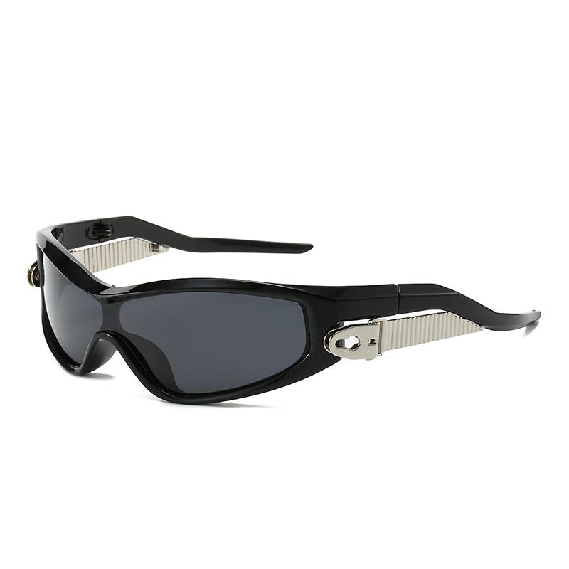Punk Style Rectangular One-Piece Women Sunglasses  Luxury Brand Steampunk Men Retro Premium Uv400