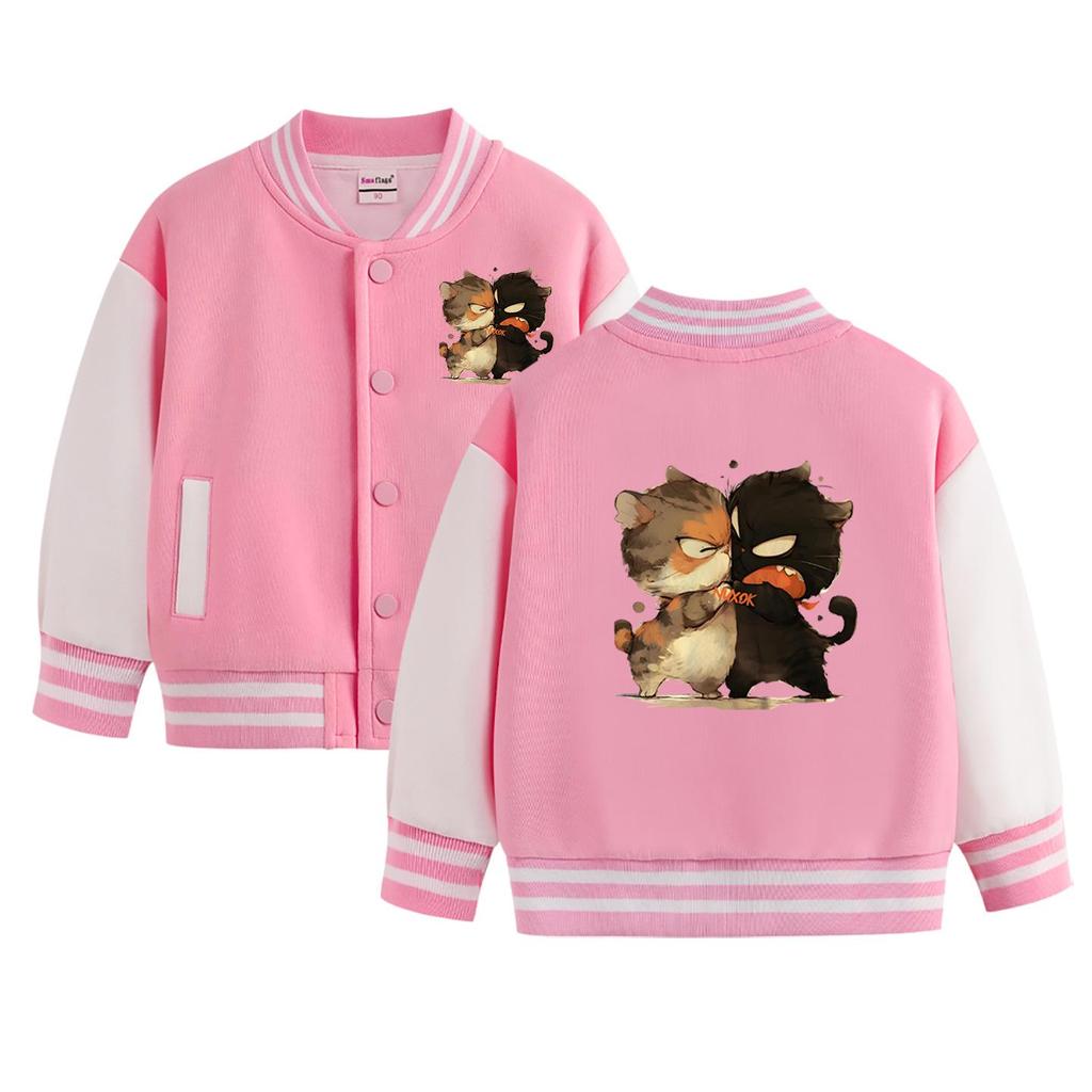 Boys' 2026 Fleece-Lined Baseball Jacket for Spring and Autumn