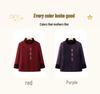 Elderly Women's Red Winter Tang Suit Cotton Jacket