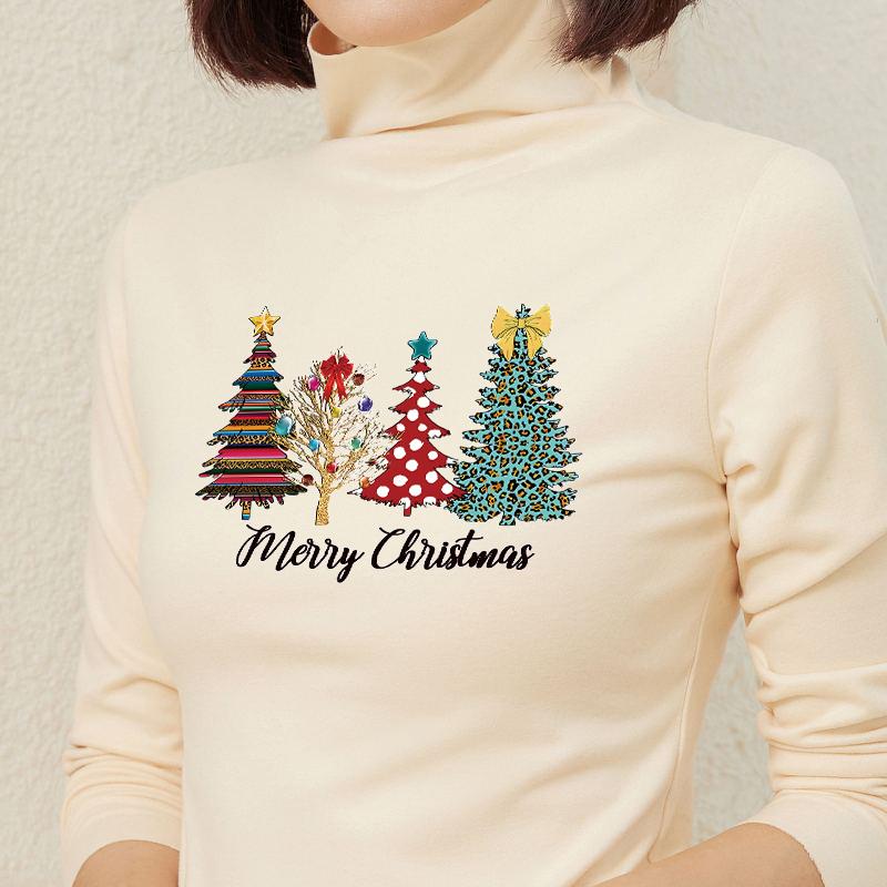 Christmas tree heat patches, holiday gifts, heat press, glue, clothing stickers, hooded sweatshirts, Diy T-shirts, clothing stickers