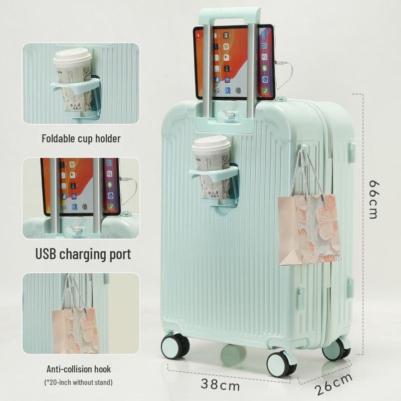 Damen 20" oder 24" Trolley-Koffer mit leisen Rädern - Großes Fassungsvermögen, robust und sicher mit Passwort, Reise-Handgepäck