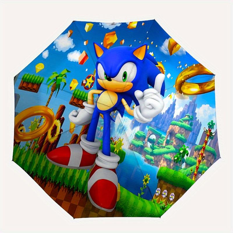 1pc Sonic Pattern Automatic 3-Fold Umbrella, 8 Iron Frames, High-Value Folding Umbrella, Suitable for Office, Travel and Outdoor Adventure.C088