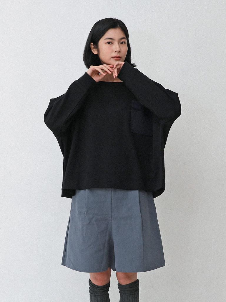 VINCENT NAVY Vincent Pocket Wide Pullover_Black