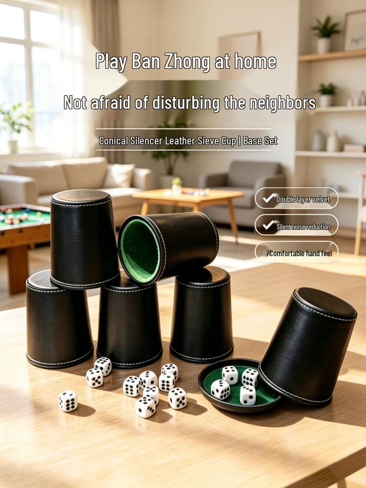Silent Cone-Shaped Dice Cup Set for Table Games