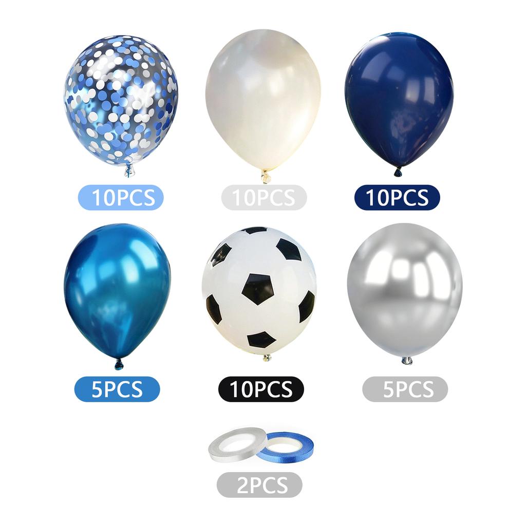 Party Balloon Decoration Set 32/50pcs Includes Latex Balloons Foil Balloons Confetti Balloons and Soccer Ball Balloons for Event Celebration