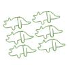 100 Pcs Shaped Paper Clips Cyan Triceratops Shape Metal Portable Electroplating Process Office Clips