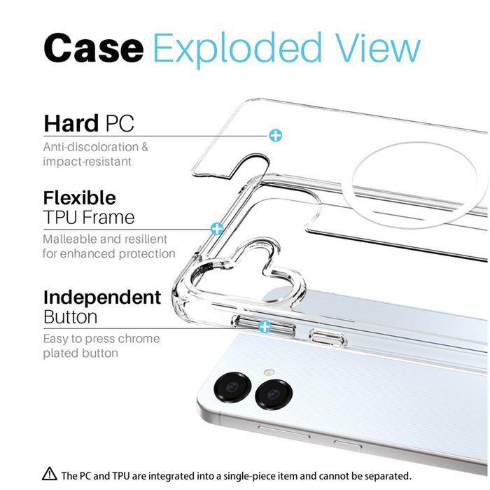 Coque de protection - BOOLING® - Samsung Galaxy A06 - Anneau Magnétique - Antichoc - Transparent