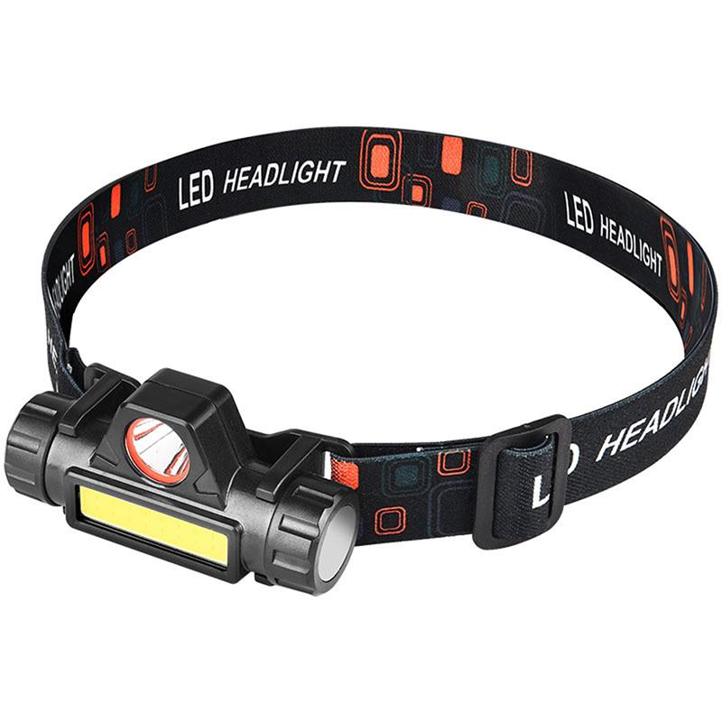 Headlamp Headlight Waterproof 2500Lm Cob Led Built In Usb Rechargeable Battery