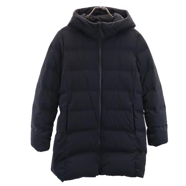 Uniqlo Sømløs Kort dunjakke L Marineblå hette Dame Brukt