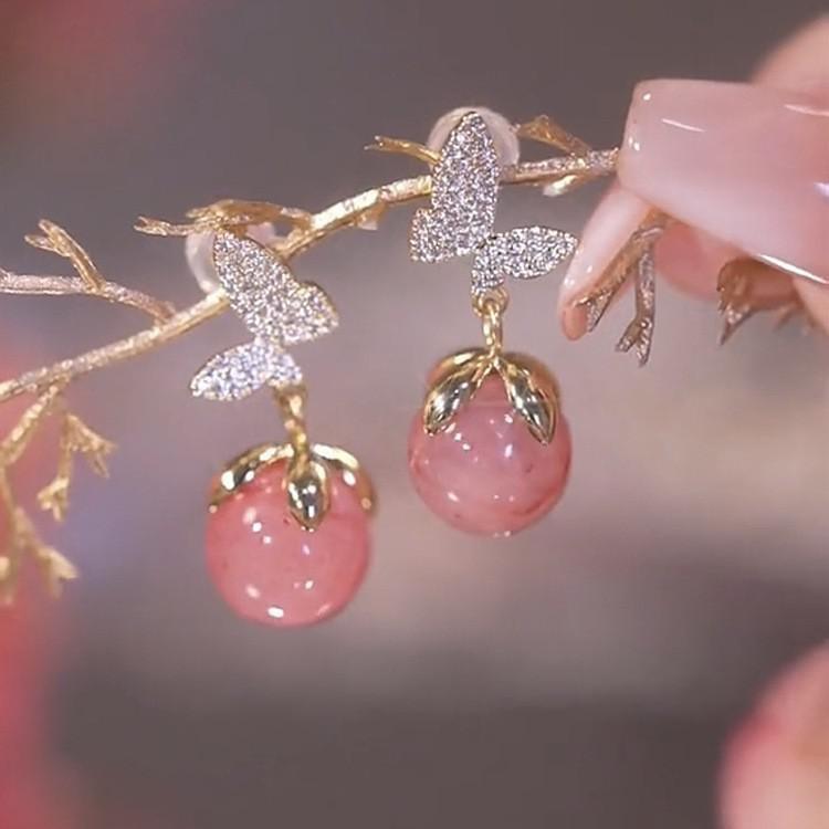925 Silver Needle Vintage Green Crystal Butterfly Drop Earrings For Women Jewelry 2026 Trending Luxury Zircon Women's Earrings