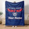 Name Custom Atlanta Hawks Logo Print Flannel Blanket High Quality Warm Comfortable Cover for All Seasons Perfect for Gifts Home Decor