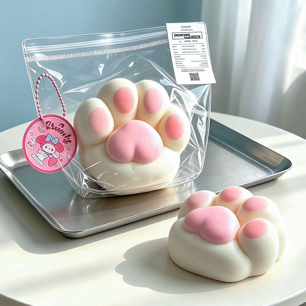 Cute Cat Paw Shape Silicone Fidget Toy Hand Grip Trainer Anxiety Stress Relief Squeeze Toy For Daily Use