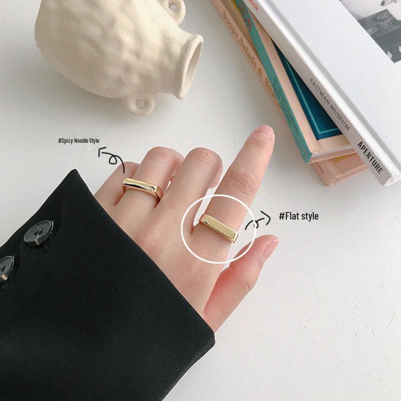 Minimalist Geometric 925 Silver Open Index Finger Ring for Women - European, American, and Korean Style, Simple and Trendy Design.
