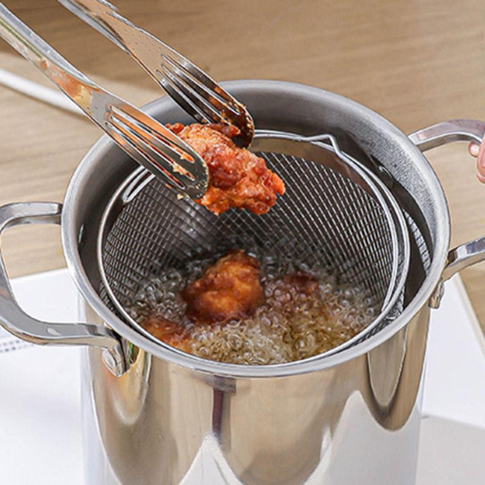 With Basket Tempura Fryer 304 Stainless Steel Oil Frying Pot Practical Stew Pot  Dormitory