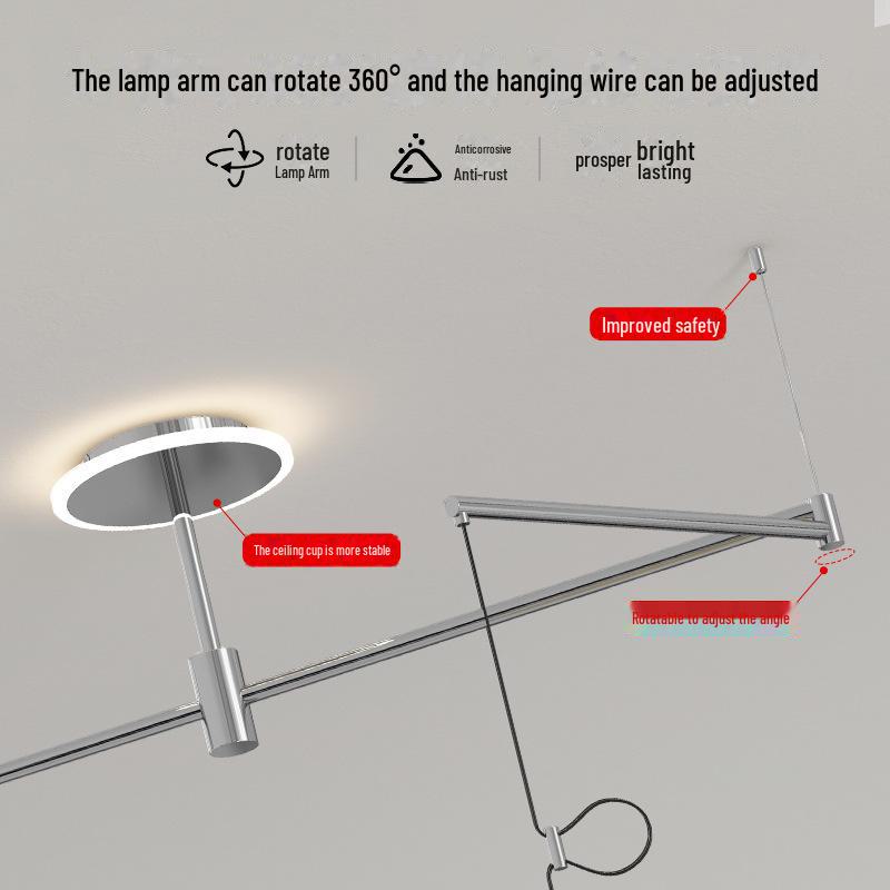 Modern UFO Chandelier: Adjustable Dining Room Light with Full Spectrum Eye Protection