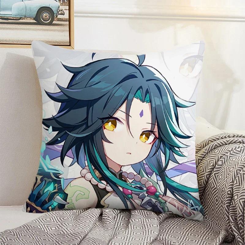Genshin Impact Cushion Cover 45*45 Pillow Covers Decorative Sofa Cushions Pillowcase  Pillows Decor Home Pillowcases