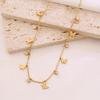 316L Stainless Steel Butterfly Tassel Pendant Necklace For Women Fashion Gold Color Zircon Charms Chain Necklaces Jewelry