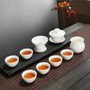 Dehua White Porcelain Tea Set with Ceramic Tea Tray