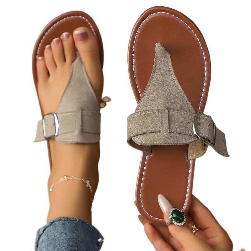 Mode Damen Sommer Zehensteg-Sandalen 2025 Rom Schuhe Damen Outdoor Flip Flops Damen Flache Sandalen Mode Schnalle Damen Sandalen