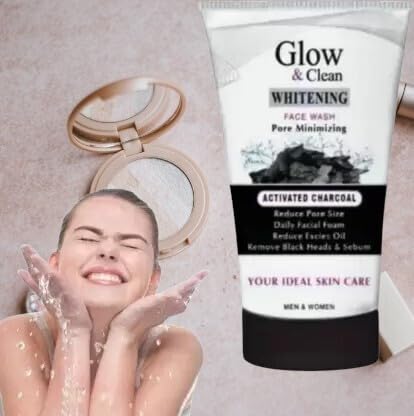Glamezone Glow & Clean Whitening Bestest with Activated Charcoal - Pore Minimizing, Blackhead & Oil Control For Men & Women