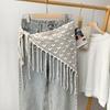 Handwoven Fringe Waistband Hollow-Out Trim Butt Curtain Jeans New Waist Hip Wrap  Fashion Accessory