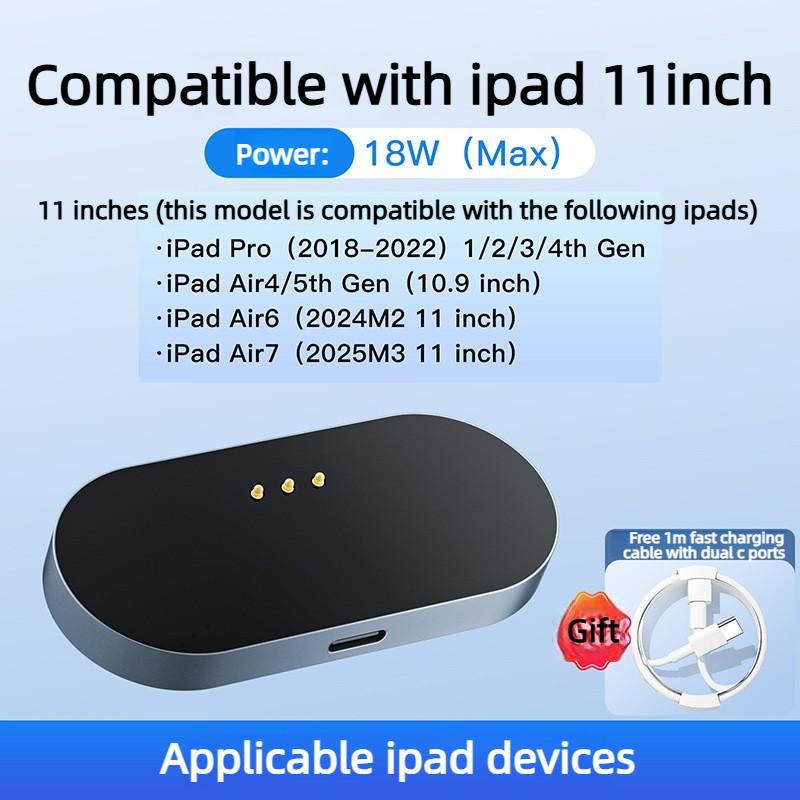 2026 NEW 18W Powerful Magnetic Wireless Fast Charging For IPad Pro/Air, Smart Connector Charger C Cable