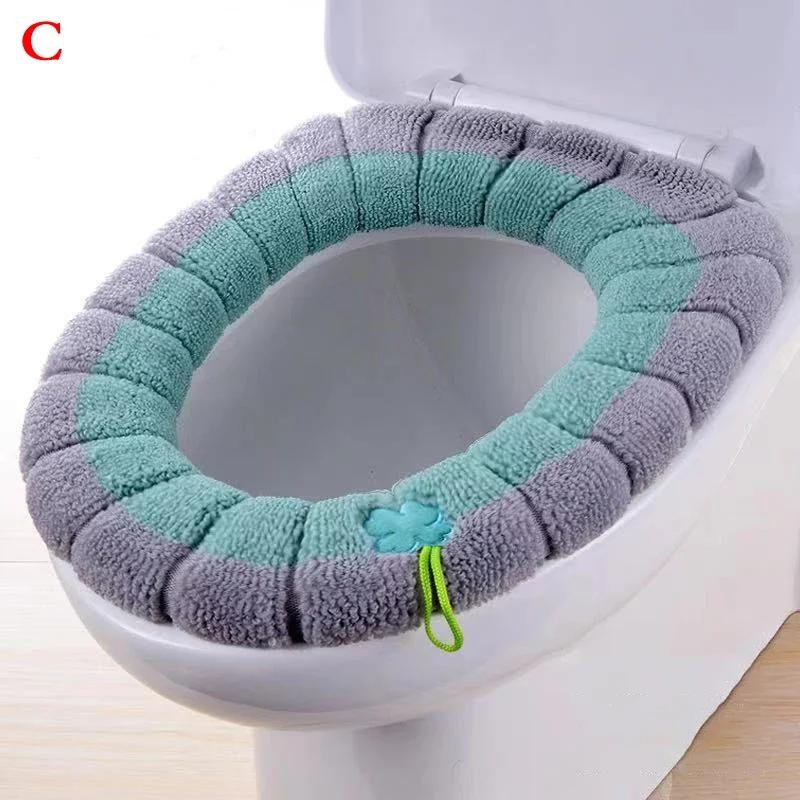1Pc Bathroom Toilet Seat Cover Soft Warmer Washable Mat Cover Pad Cushion Seat Case Toilet Lid Cover Accessories Bath Home