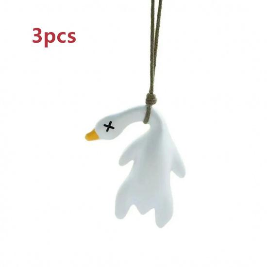 

Color Change Duck Car Ornament Decoration, Roast Duck Pendant Swing Duck Auto Hood Decoration Duck Rear View Mirror Accessories 3pcs