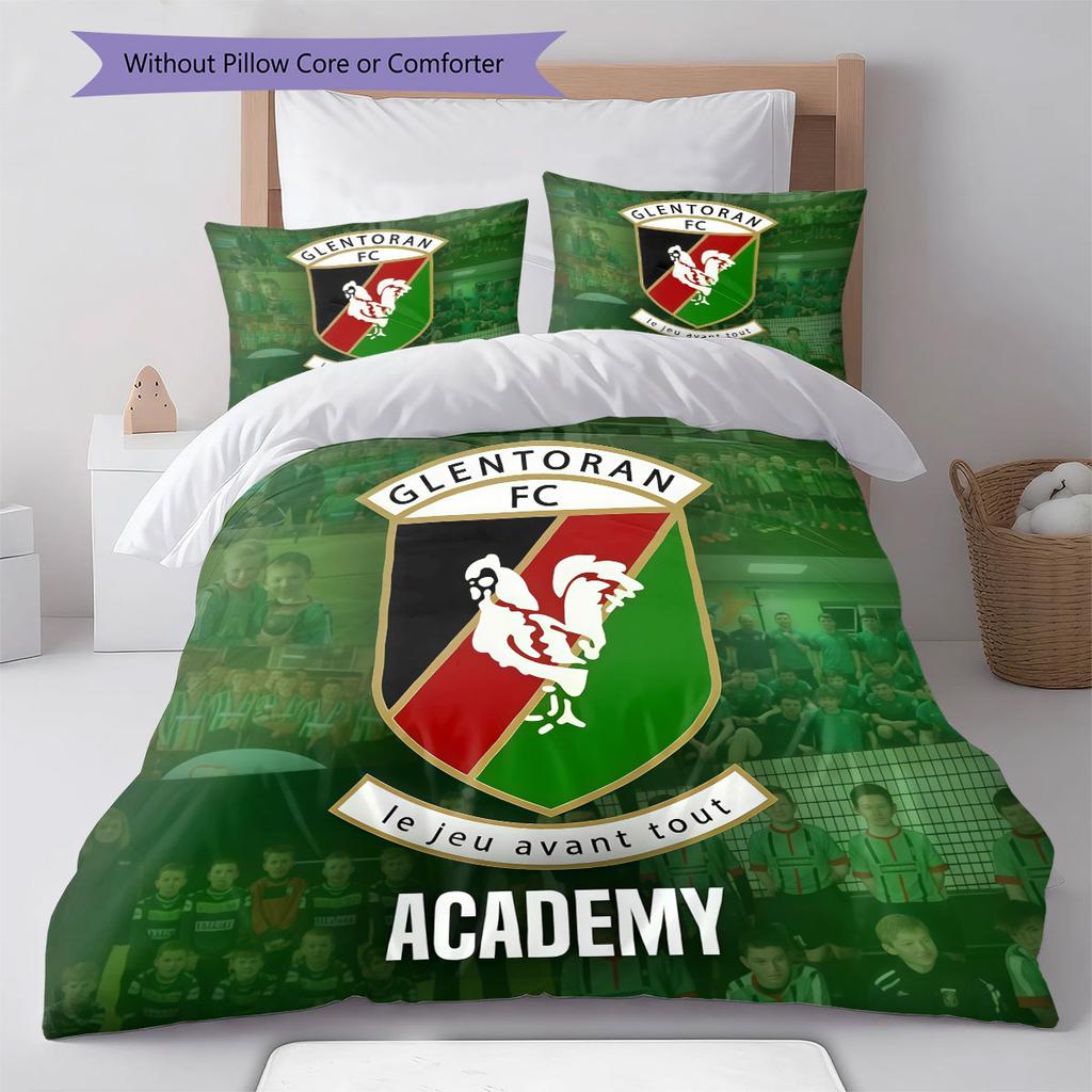 Glentoran History Bedding Quilt Set Quilt Cover Pillowcase Home Decoration Birthday Gift (1 * Duvet Cover + 2 * Pillowcase, Without Core)