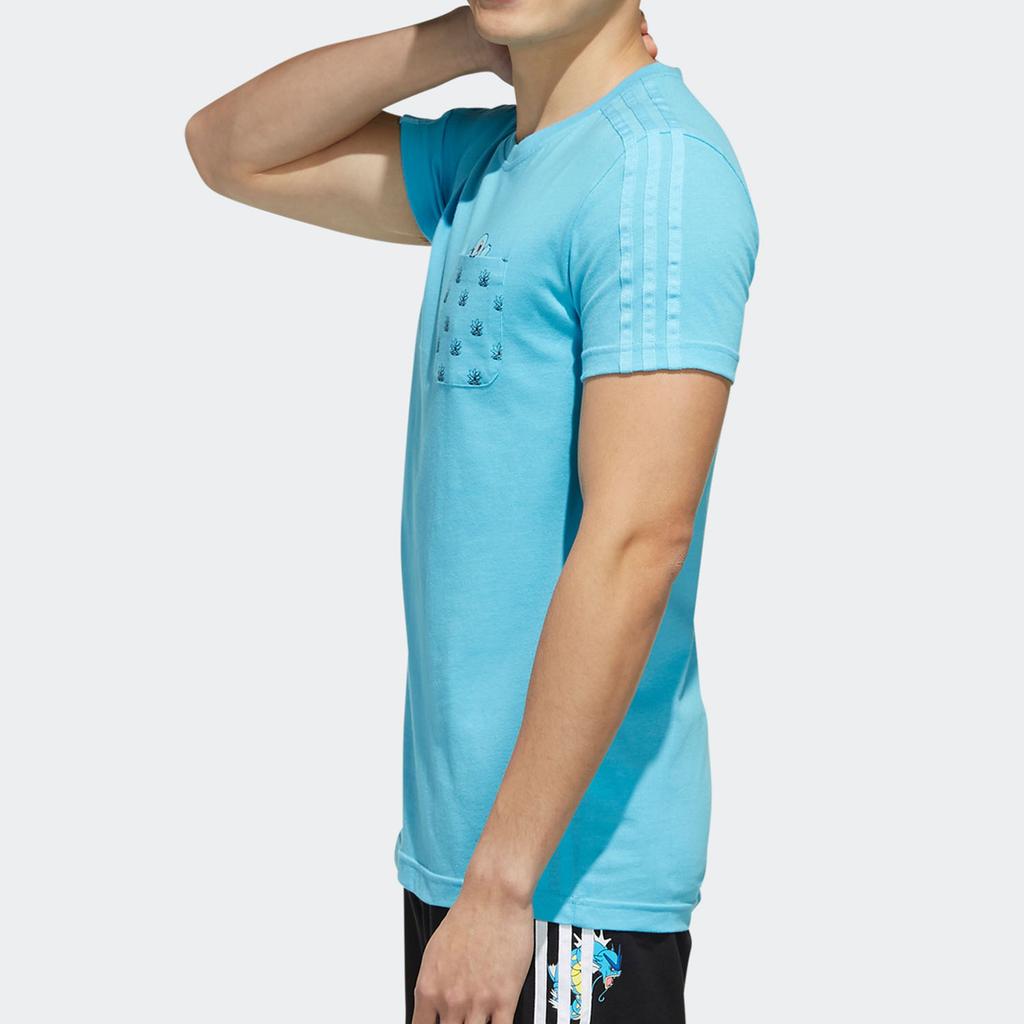 Adidas Neo X Pokémon Collaboration Round Neck Fitted Straight Short Sleeve T-Shirt Men Tops Blue FM0325