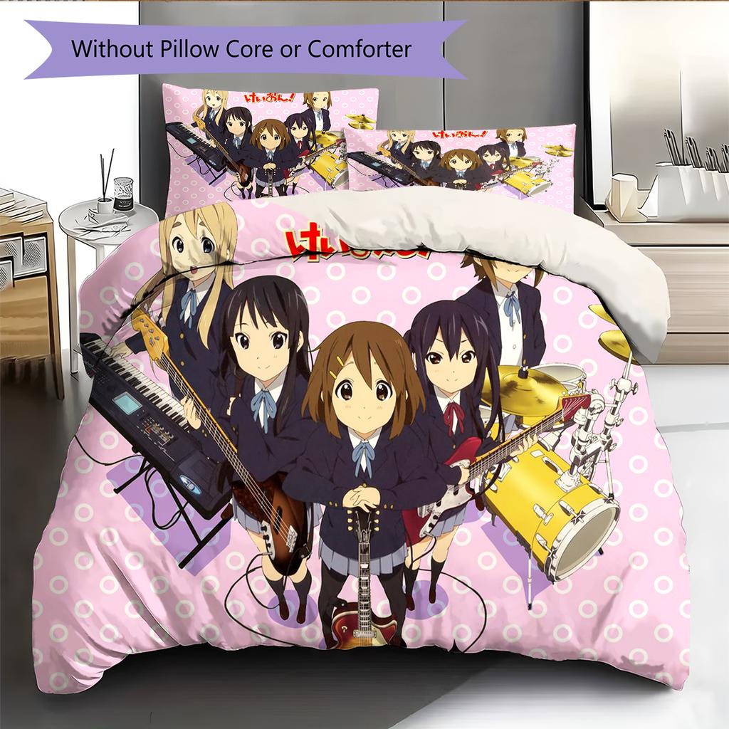 Anime Pattern Bedding Quilt Set Quilt Cover Pillowcase Home Decoration Birthday Gift (1 * Duvet Cover + 2 * Pillowcase, Without Core)