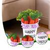 Easter Carrot Bucket Basket Handheld with Handle Collecting Decor for Garden Party