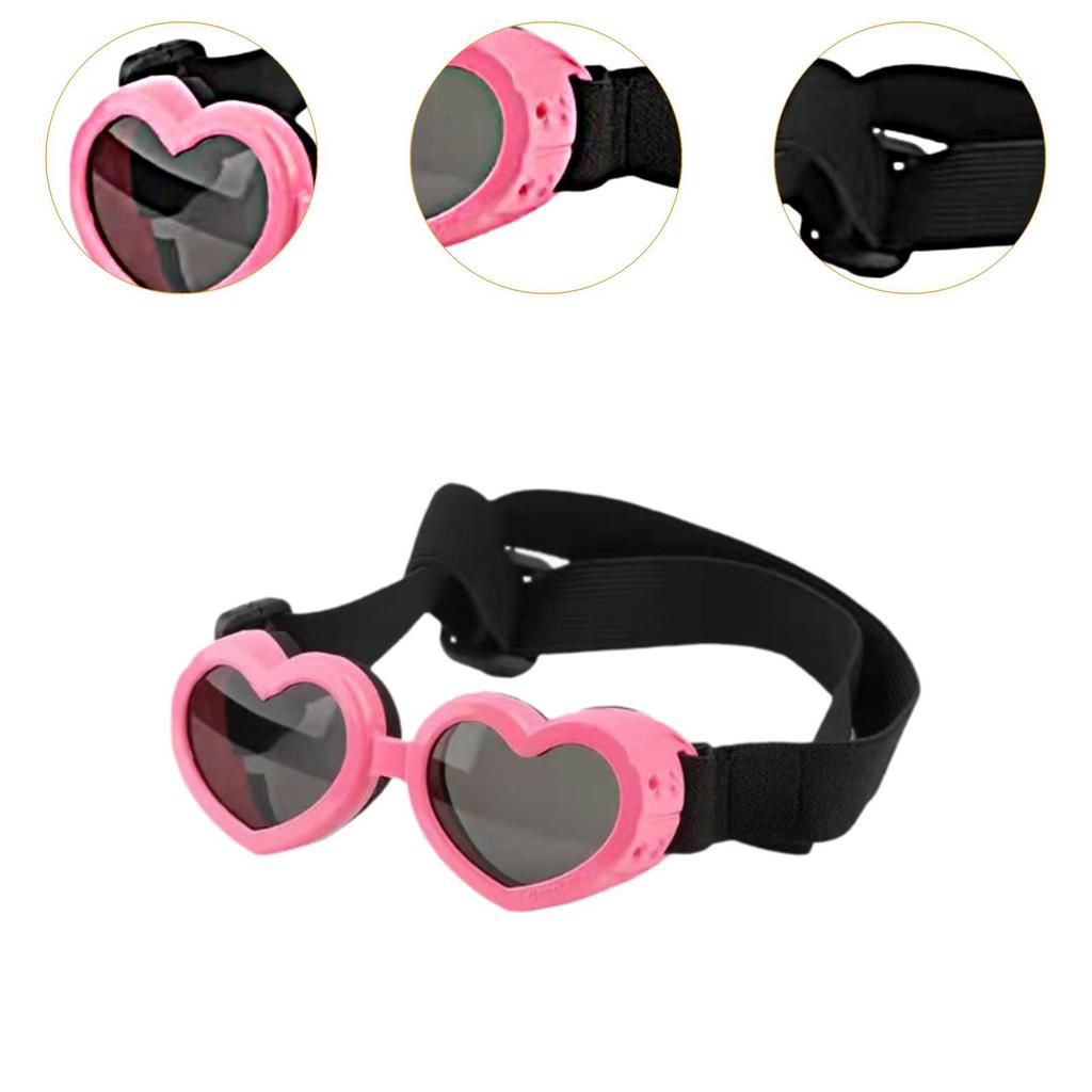 Small Dog Sunglasses Heart Shape Doggy Glasses for Outdoor Kitten Pet Party