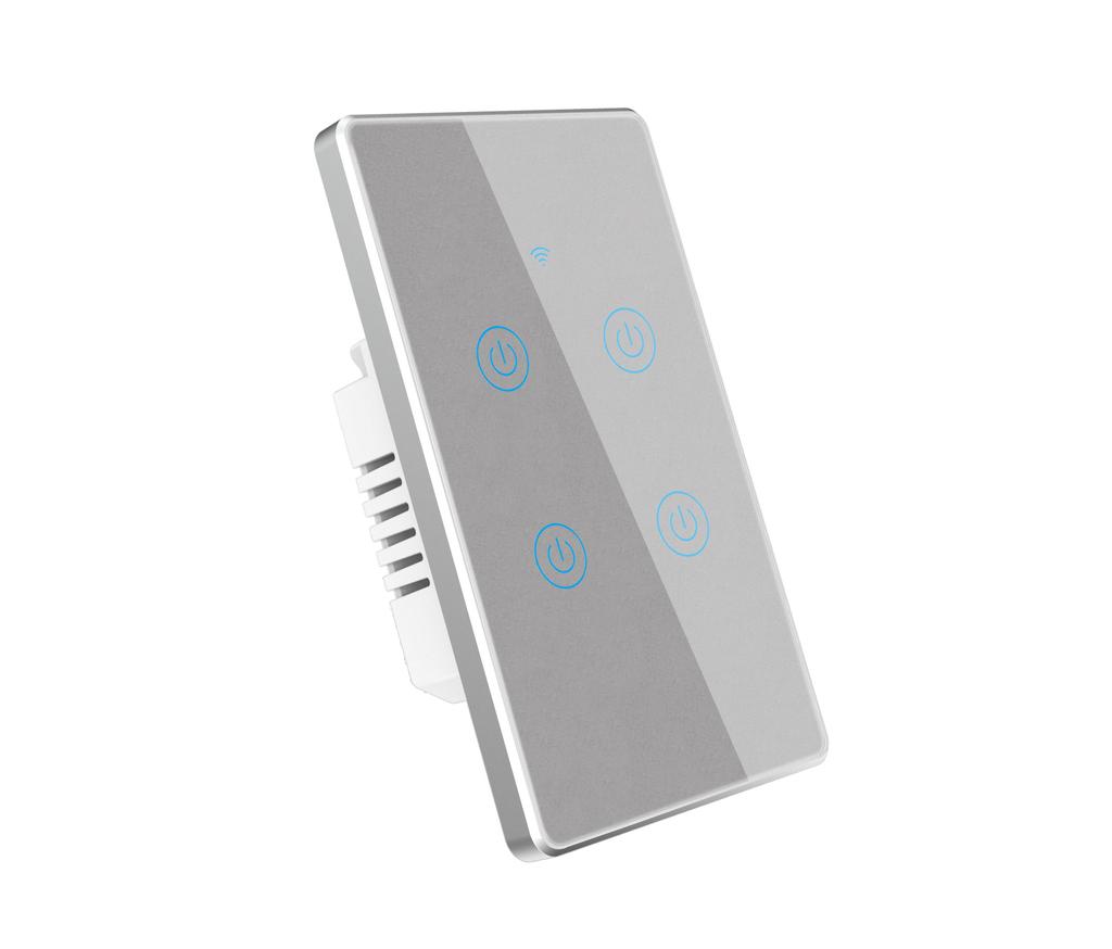 2023 New Arriving Touch Wall Switch Tuya Smart Home Wall Switch US & EU Standard 1/2/3/4 Gang Wall Switch with Metal Bezel