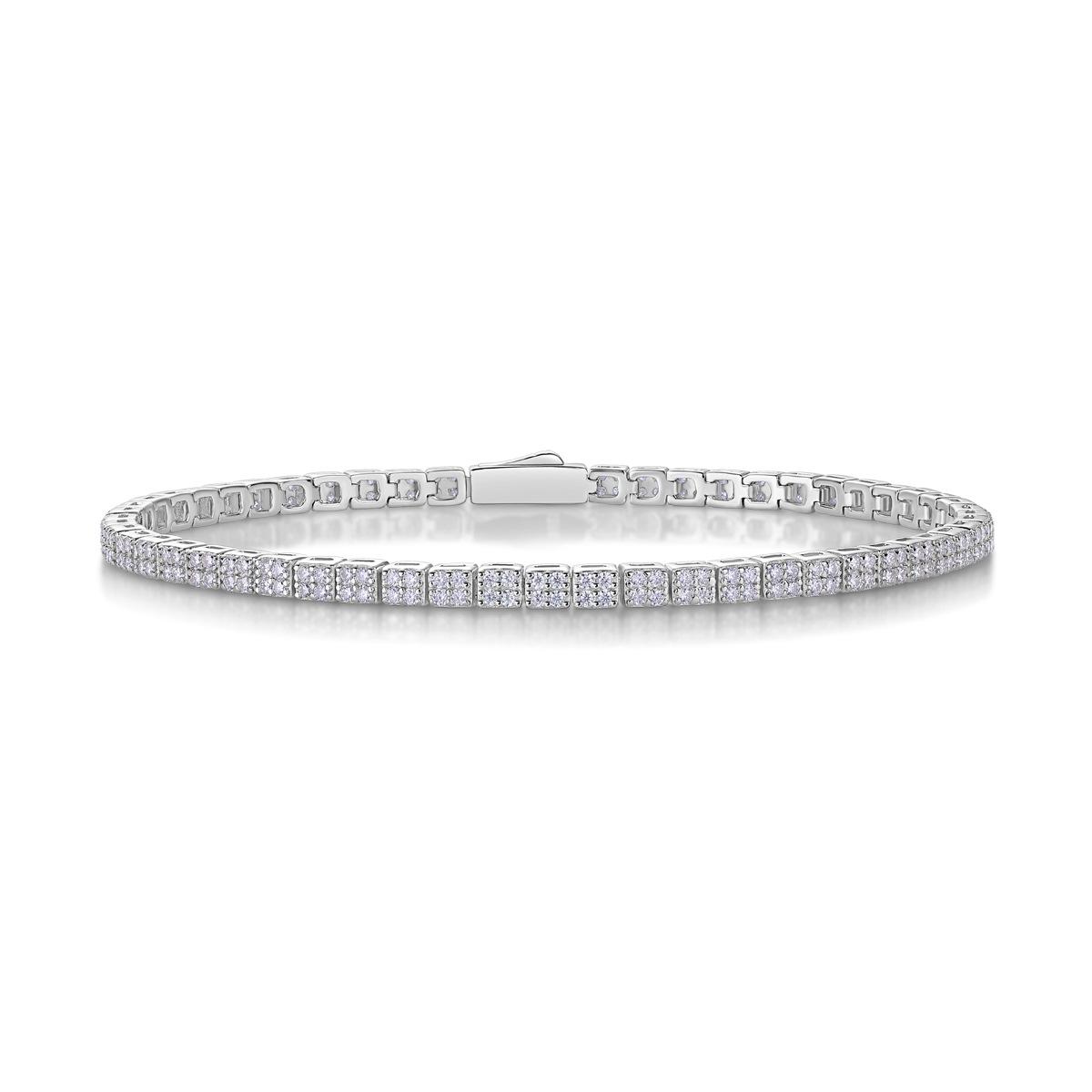 

Серебряный браслет S925 Moissanite Poet Bracelet Hand Jewelry Panyu 16.5cm