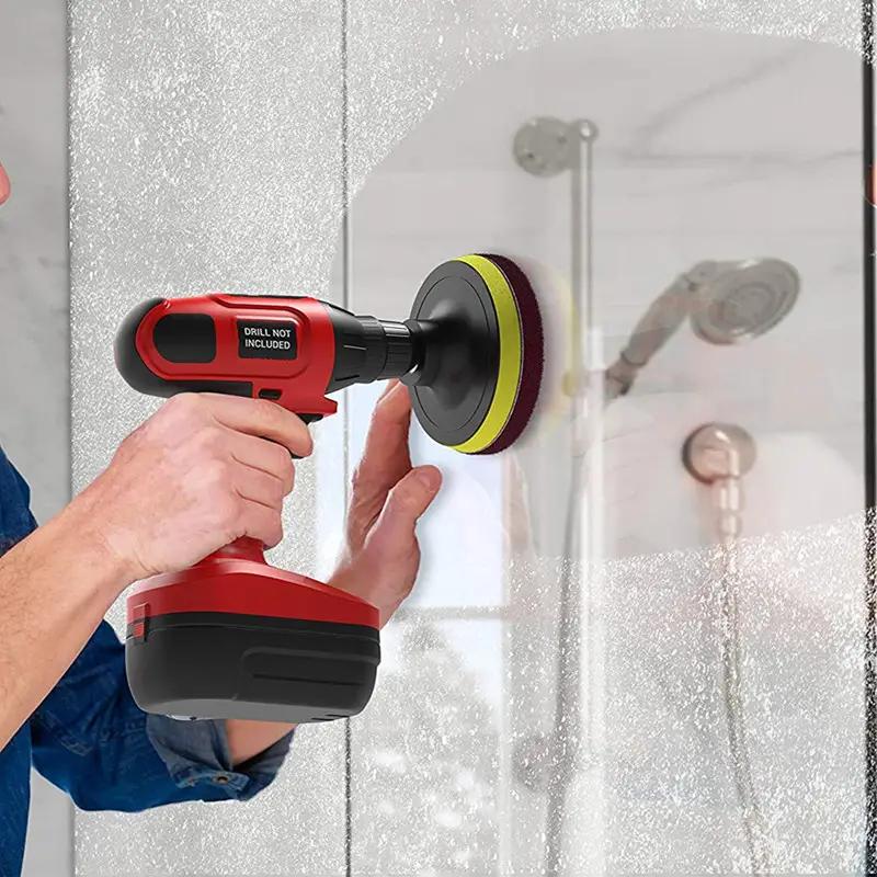 8pcs Power Drill Cleaning Brushes – Tile Scrubber Kit for Grout, Shower, Car & Floor, Heavy-Duty Rotating Scrubbing Tool